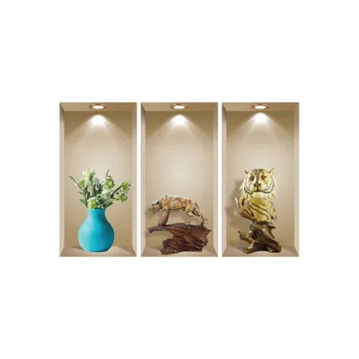 Hivvago Set Of Three Aba Faux Niche 3d Peel And Stick Wall Decals