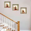 Hivvago Set Of Three Anna Niche 3d Square Peel And Stick Wall Decals In Brown