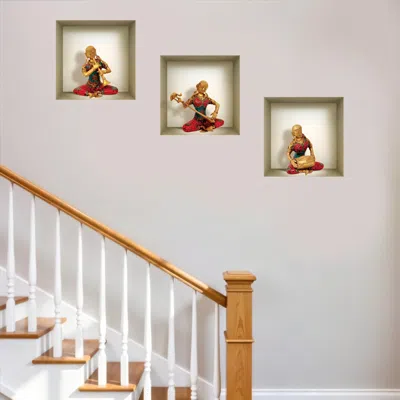 HIVVAGO SET OF THREE ABBA NICHE 3D SQUARE PEEL AND STICK WALL DECALS