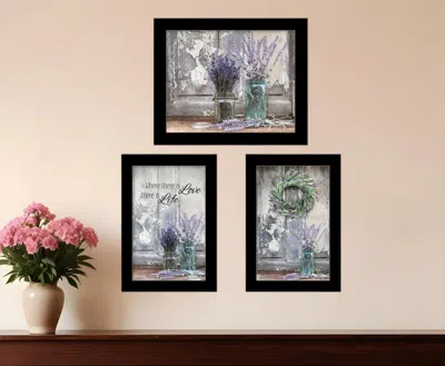 HIVVAGO SET OF THREE ABUNDANCE OF BEAUTY BLACK FRAMED PRINT WALL ART