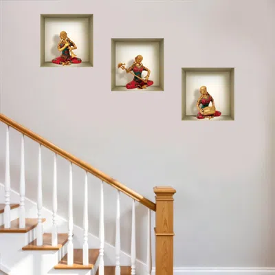 HIVVAGO SET OF THREE ALLA NICHE 3D SQUARE PEEL AND STICK WALL DECALS