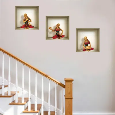HIVVAGO SET OF THREE ANNA NICHE 3D SQUARE PEEL AND STICK WALL DECALS