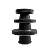 Hivvago Set Of Three Black And White Metal Round Cake Stand Risers In Black