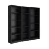 Hivvago Set Of Three Black Five Tier Bookcase In Black