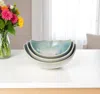 Hivvago Set Of Three Blue And White Ceramic Decorative Bowl In Gray