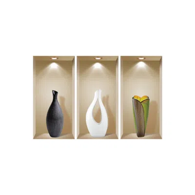 Hivvago Set Of Three Bon Faux Niche 3d Peel And Stick Wall Decals In Multi