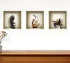 Hivvago Set Of Three Gil Faux Niche 3d Peel And Stick Wall Decals In Black