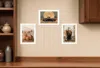 Hivvago Set Of Three Harvest Moon White Framed Print Kitchen Wall Art In White