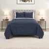 Hivvago Set Of Three Indigo Geometric King Quilt In Blue