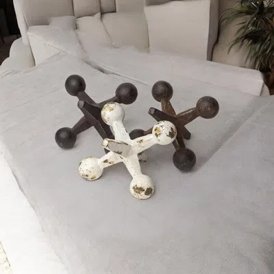 Hivvago Set Of Three Iron Jack Sculptures In Multi