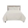 Hivvago Set Of Three Ivory Geometric King Quilt In White