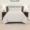 Hivvago Set Of Three Ivory Geometric Queen Quilt In White