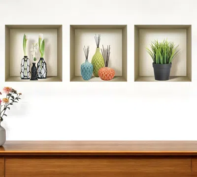 Hivvago Set Of Three Joy Faux Niche 3d Peel And Stick Wall Decals