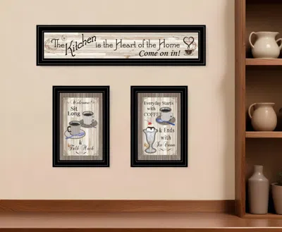 Hivvago Set Of Three Kitchen Come In Black Framed Print Kitchen Wall Art
