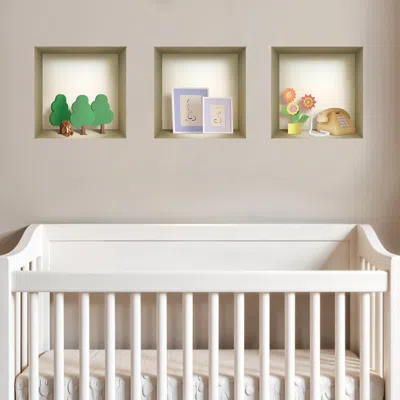 Hivvago Set Of Three May Faux Niche 3d Peel And Stick Wall Decals In Multi