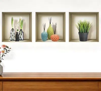 HIVVAGO SET OF THREE MYA FAUX NICHE 3D PEEL AND STICK WALL DECALS