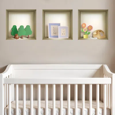 Hivvago Set Of Three Pia Faux Niche 3d Peel And Stick Wall Decals In Multi