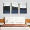 Hivvago Set Of Three Sapphire Abstract Gold Floater Frame Wall Art In Brown
