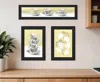 Hivvago Set Of Three Tea Cups And Yellow Flowers Black Framed Print Kitchen Wall Art In Black