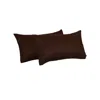 Hivvago Set Of Two 12" X 20" Brown Fabric Lumbar Throw Pillows In Brown