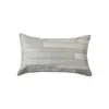 Hivvago Set Of Two 12" X 20" Gray Patchwork Cowhide Lumbar Throw Pillows In Gray
