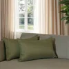 Hivvago Set Of Two 12" X 20" Green Fabric Lumbar Throw Pillows In Green