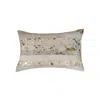 Hivvago Set Of Two 12" X 20" Natural And Gold Patchwork Cowhide Lumbar Throw Pillows With Glitter In Gold