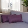 Hivvago Set Of Two 12" X 20" Purple Fabric Lumbar Throw Pillows In Brown