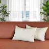 Hivvago Set Of Two 12" X 20" White Fabric Lumbar Throw Pillows In White