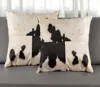 Hivvago Set Of Two 18" Black And White Cowhide Cowhide Throw Pillows In Black