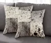 Hivvago 18" White Cowhide Throw Pillow