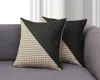 Hivvago Set Of Two 18" Brown Black And White Houndstooth Fabric Throw Pillows In Multi