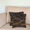 Hivvago Set Of Two 18" Chocolate Cowhide Throw Pillows In Brown