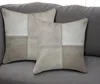 Hivvago Set Of Two 18" Gray Cowhide Throw Pillows In Gray