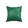 Hivvago Set Of Two 18" Green Cowhide Throw Pillows In Green