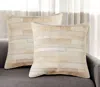 Hivvago Set Of Two 18" Natural Patchwork Cowhide Throw Pillows In Neutral