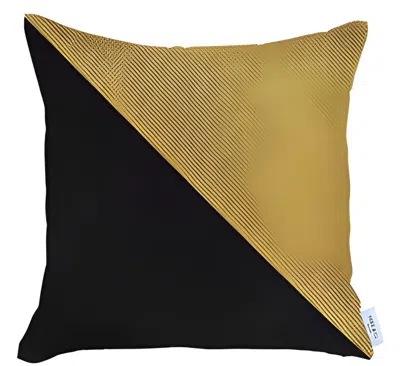 Hivvago Set Of Two 18" Yellow And Black Throw Pillow