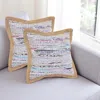 Hivvago Set Of Two 20" Aqua Ivory And Natural Striped Cotton And Jute Throw Pillows With Texture In Multi