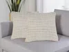 Hivvago Set Of Two 20" Ivory And Natural Striped Cotton And Jute Throw Pillows In Neutral