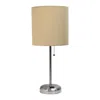 Hivvago Set Of Two 20" Silver Metal Table Lamp With Tan Drum Shade In Gold