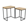 Hivvago Set Of Two 25" Black And Brown Solid Wood Nested Tables In Brown