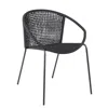 Hivvago Set Of Two 25" Black Metal Outdoor Dining Chair In Black