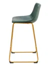 Hivvago Set Of Two 29" Green And Gold Faux Leather And Steel Bar Height Bar Chairs In Green