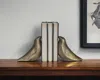 Hivvago Set Of Two 3" Gold Metal Bird Decorative Bookends In Metallic