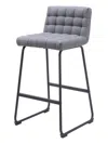 Hivvago Set Of Two 30" Gray And Black Fabric And Steel Bar Height Bar Chairs In Gray