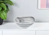 Hivvago Set Of Two 6" Gray And White Alabaster Glass Square Candy Or Nut Bowls