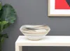 Hivvago Set Of Two 6" Taupe And White Alabaster Glass Square Candy Or Nut Bowl