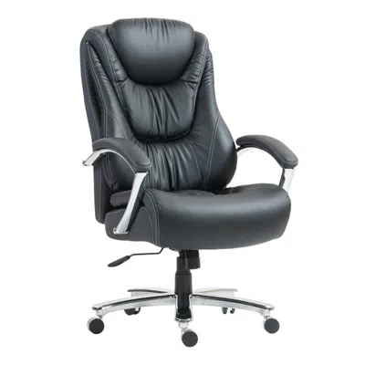 Hivvago Set Of Two Black And Silver Adjustable Height Swivel Rolling Executive Office Chair