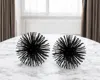 Hivvago Set Of Two Black Iron Decorative Spiky Sphere Tabletop Sculpture In Black