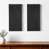 Hivvago Set Of Two Black Metal Abstract Hanging Dimensional Sculptures In Black